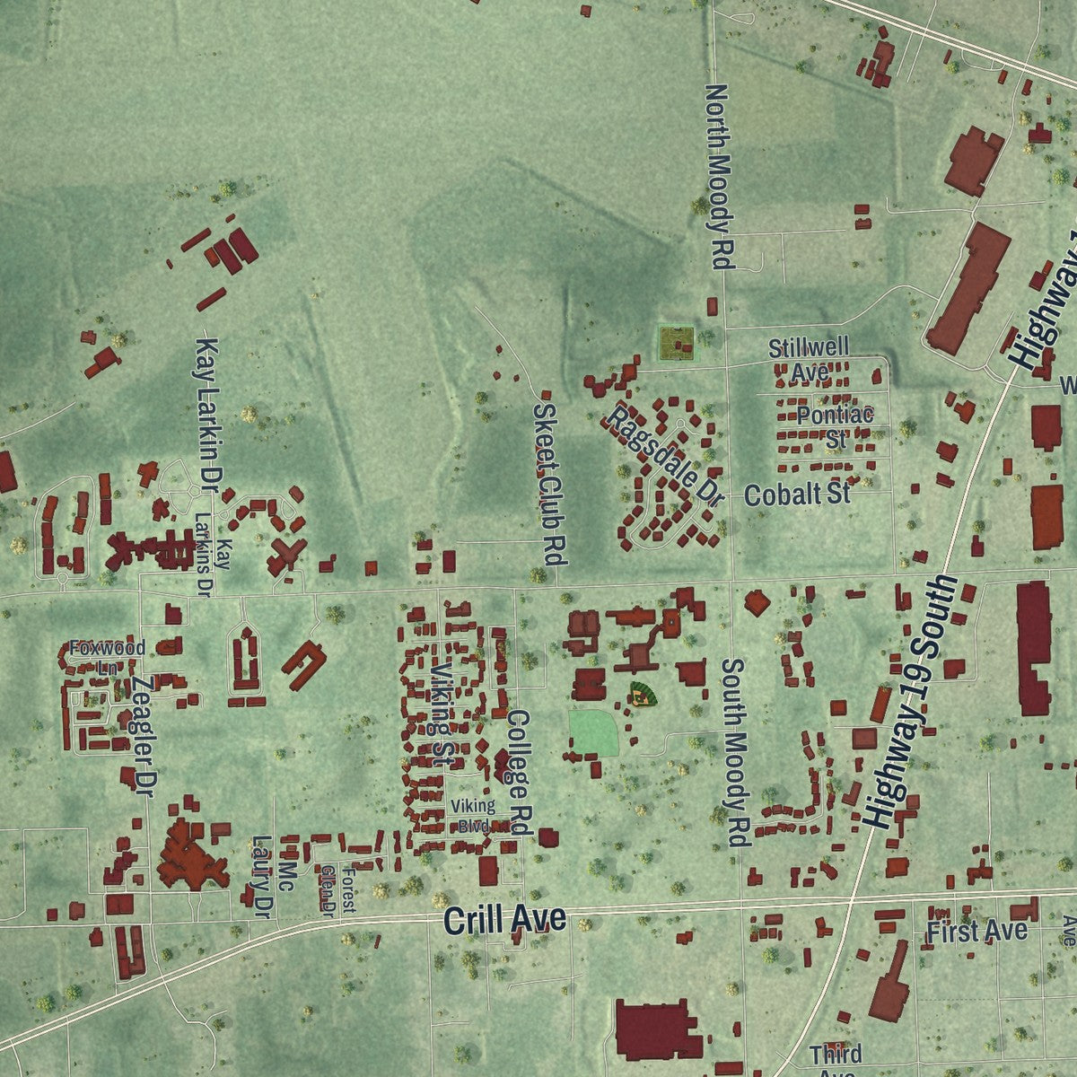 Close-up 2 of the Palatka, Florida map artwork