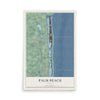 Map of Palm Beach, Florida, 12 x 18 inch unframed archival matte print