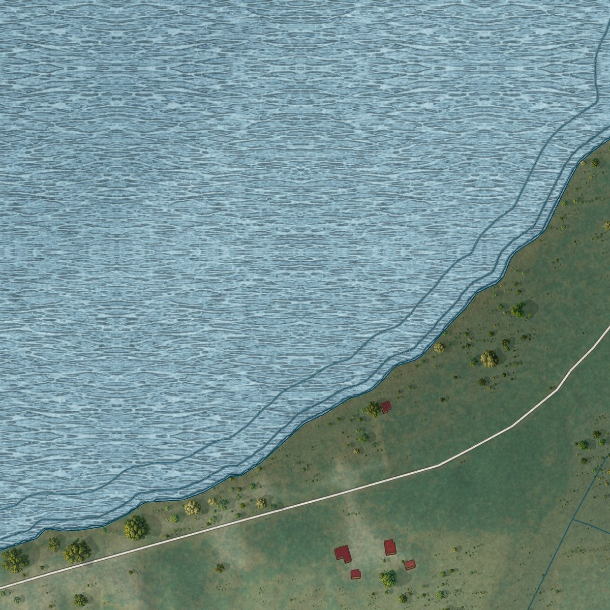 Close-up 1 of the Paxton, Florida map artwork