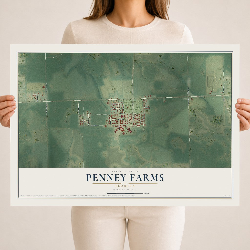 Penney Farms, Florida map print, 18" x 24" Archival Matte Print mockup