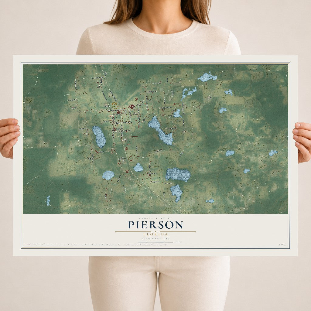 Pierson, Florida map print, 18" x 24" Archival Matte Print mockup