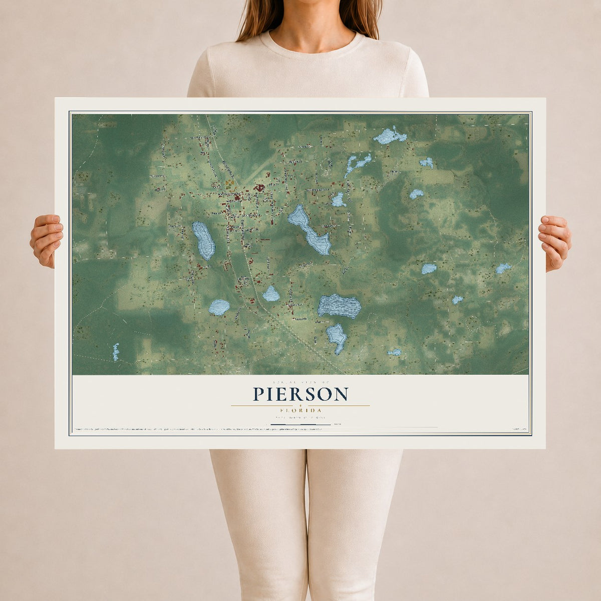 Pierson, Florida map print, 24" x 36" Archival Matte Print mockup