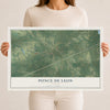 Ponce de Leon, Florida map print, 12" x 18" Archival Matte Print mockup