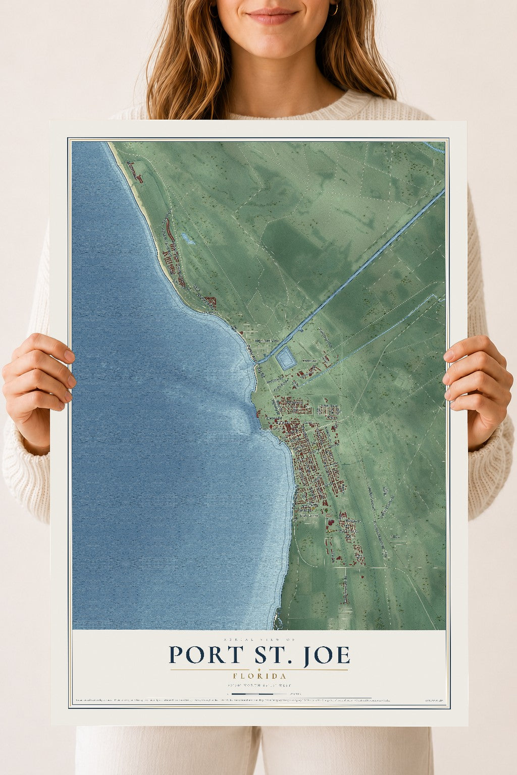 Port St. Joe, Florida map print, 18" x 24" Archival Matte Print mockup