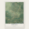 Roeville, Florida map print, the full design