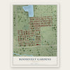 Roosevelt Gardens, Florida map print, the full design