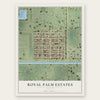 Royal Palm Estates, Florida map print, the full design