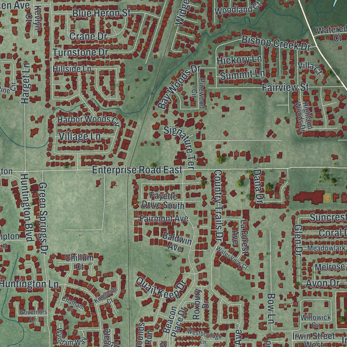 Close-up 1 of the Safety Harbor, Florida map artwork