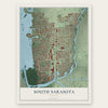 South Sarasota, Florida map print, the full design