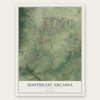 Southeast Arcadia, Florida map print, the full design