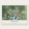 Southport, Florida map print, the full design