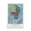 St. Petersburg, Florida map print, 12" x 18" Archival Matte Print mockup