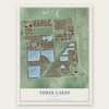 Three Lakes, Florida map print, the full design
