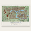 Venice Gardens, Florida map print, the full design