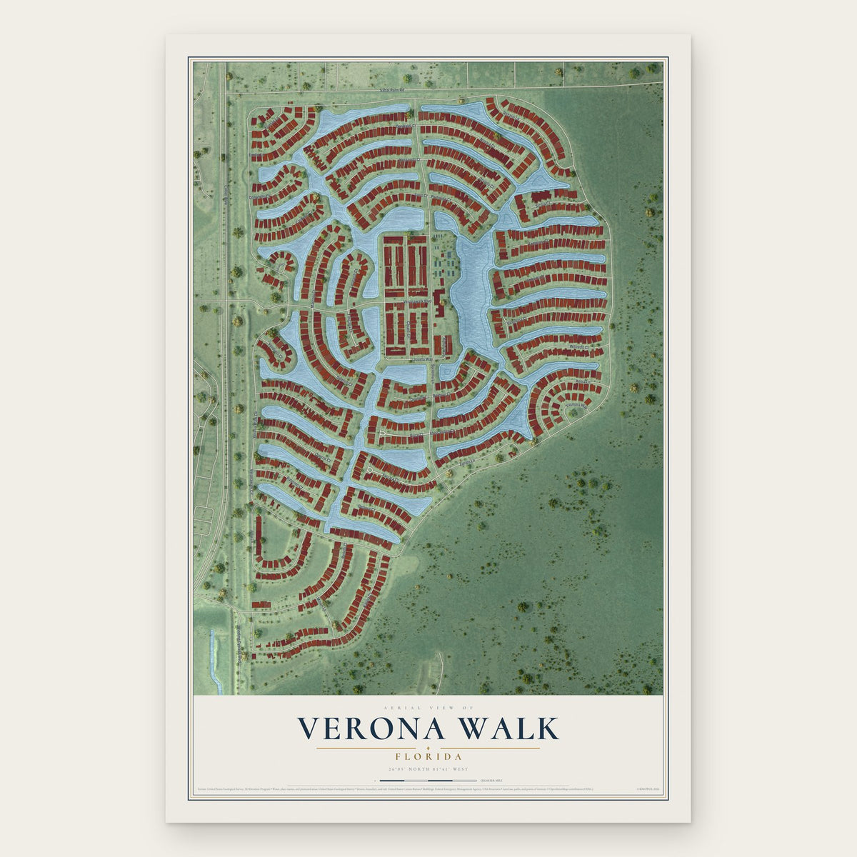 Verona Walk, Florida map print, the full design