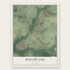 Willow Oak, Florida map print, the full design