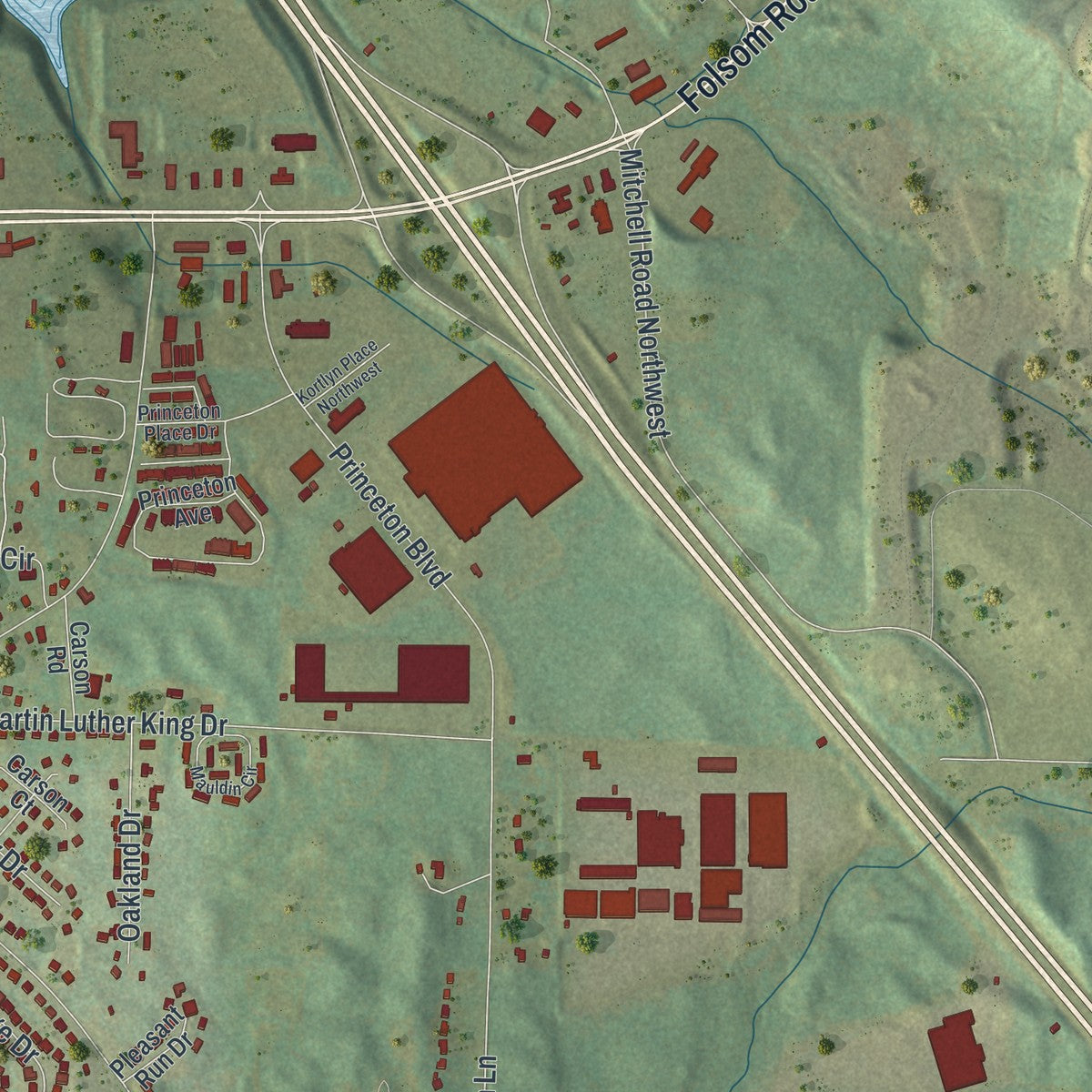 Close-up 2 of the Adairsville, Georgia map artwork
