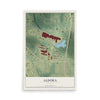 Aldora, Georgia map print, 12" x 18" Archival Matte Print mockup