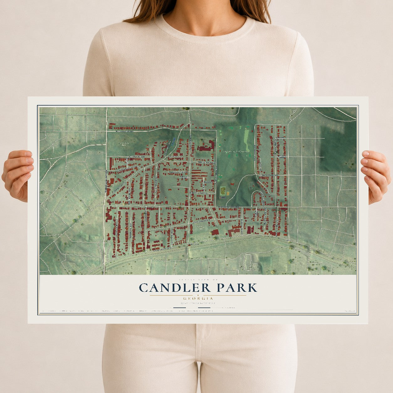 Candler Park, Georgia map print, 12" x 18" Archival Matte Print mockup