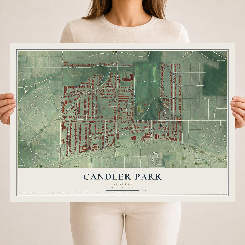 Candler Park, Georgia map print, 18" x 24" Archival Matte Print mockup