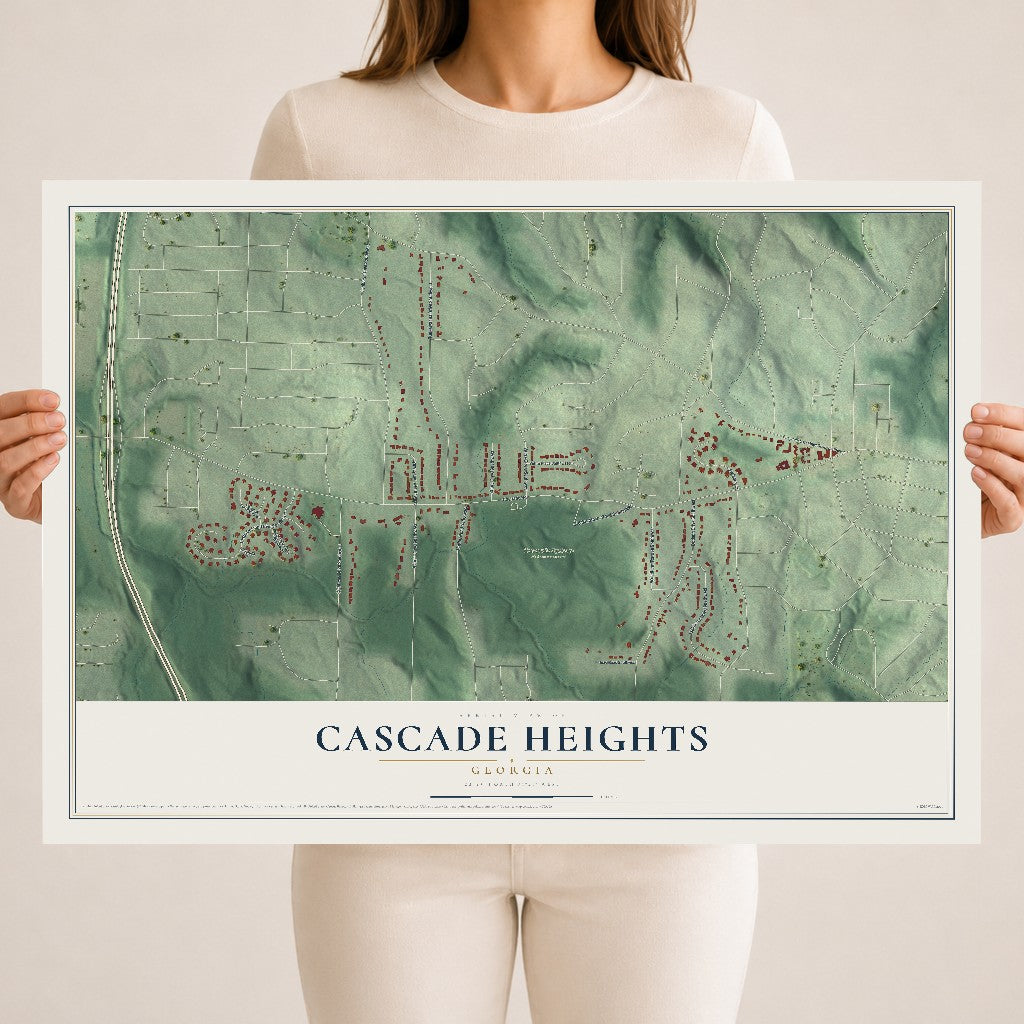 Cascade Heights, Georgia map print, 18" x 24" Archival Matte Print mockup