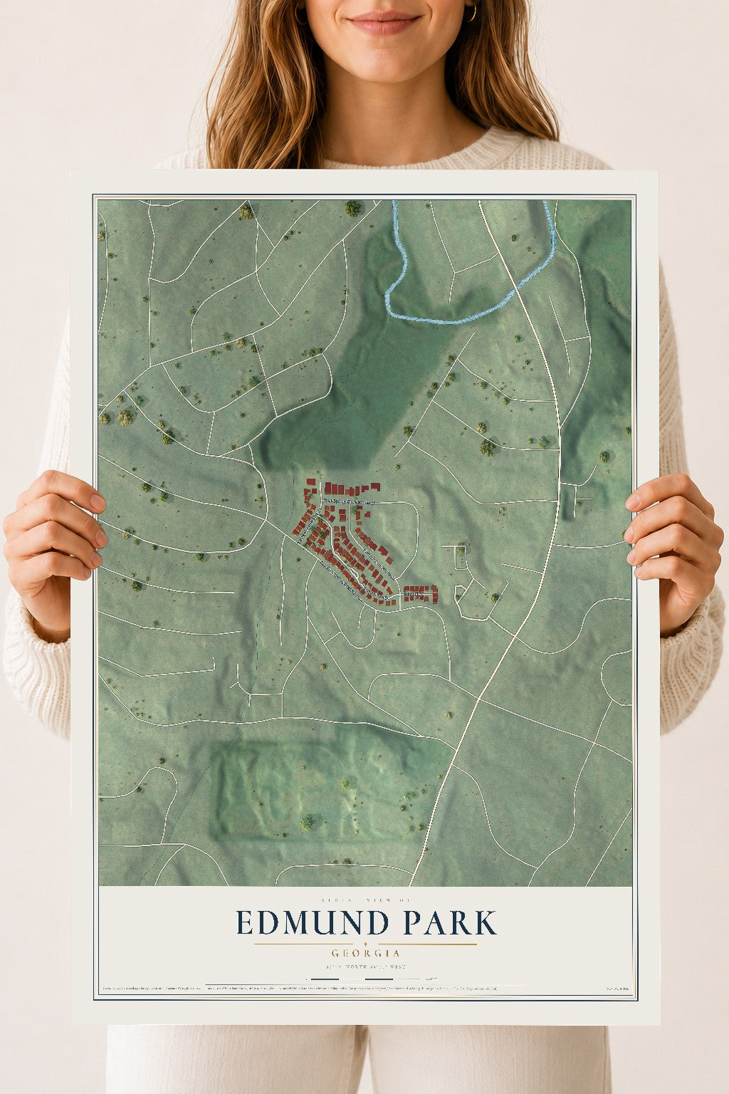 Edmund Park, Georgia map print, 18" x 24" Archival Matte Print mockup