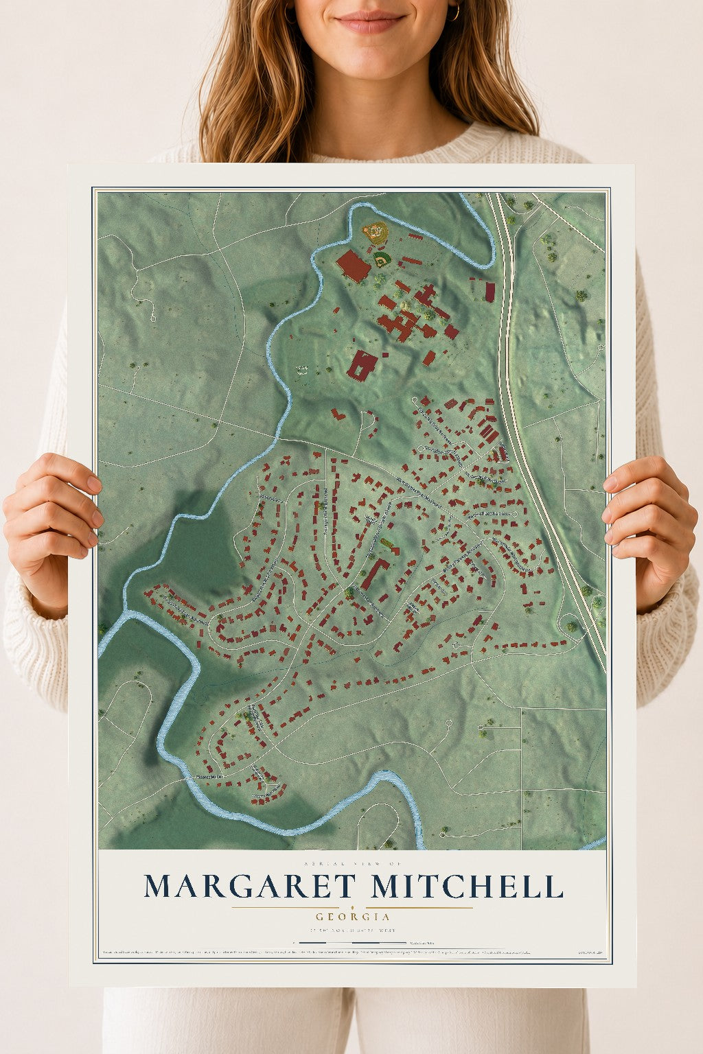 Margaret Mitchell, Georgia map print, 18" x 24" Archival Matte Print mockup