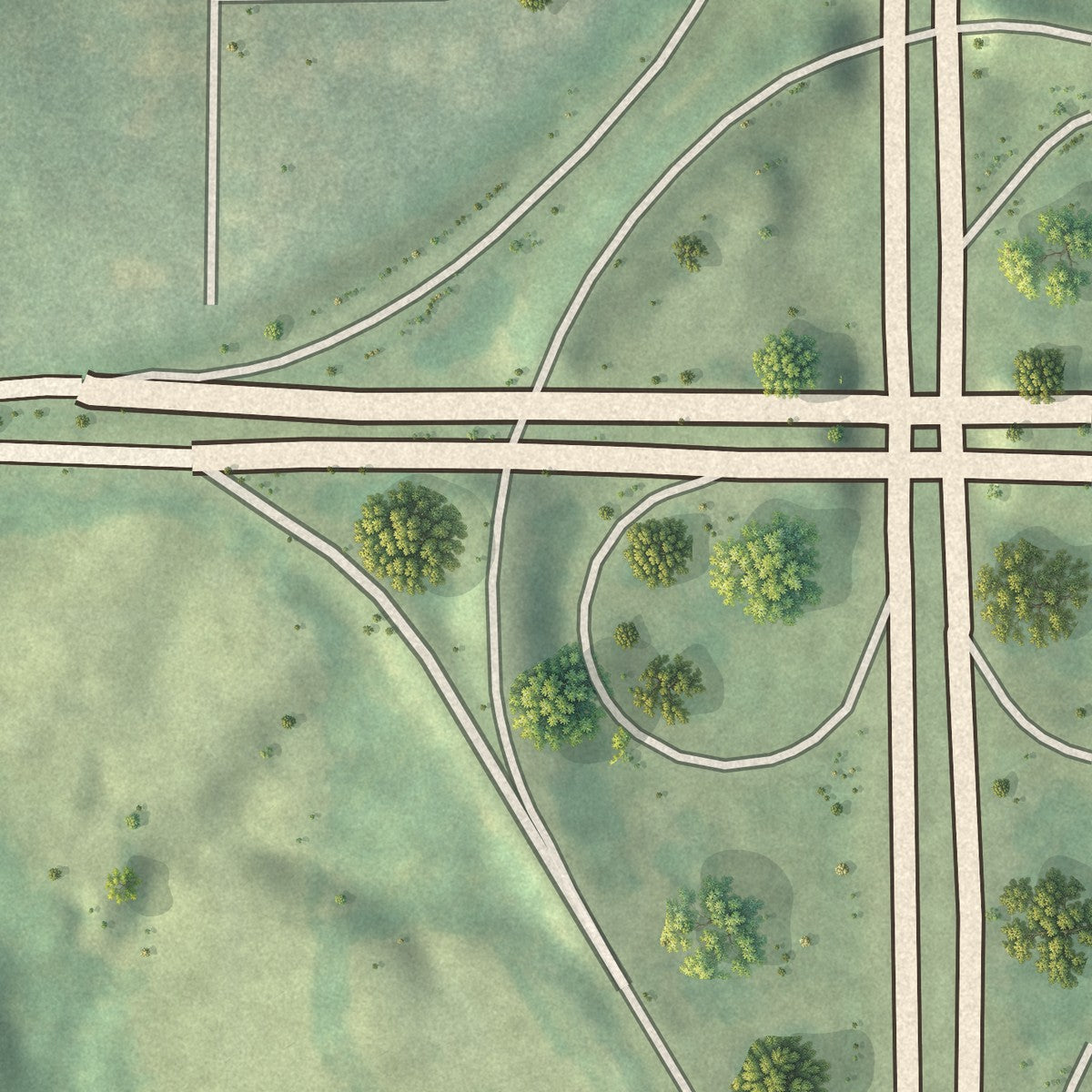 Close-up 1 of the Mellwood, Georgia map artwork