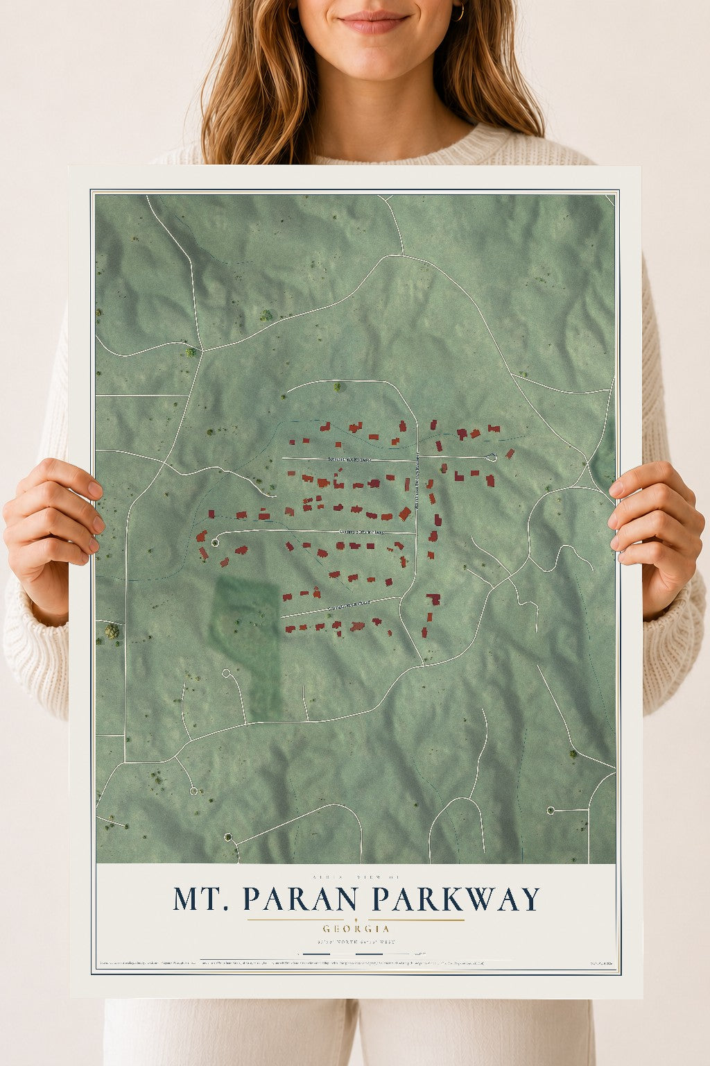 Mt. Paran Parkway, Georgia map print, 18" x 24" Archival Matte Print mockup