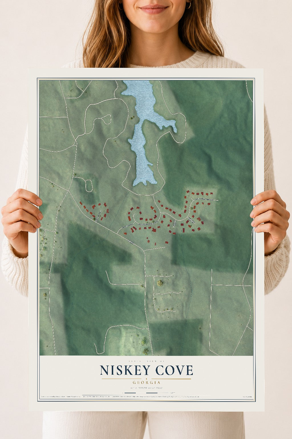 Niskey Cove, Georgia map print, 18" x 24" Archival Matte Print mockup