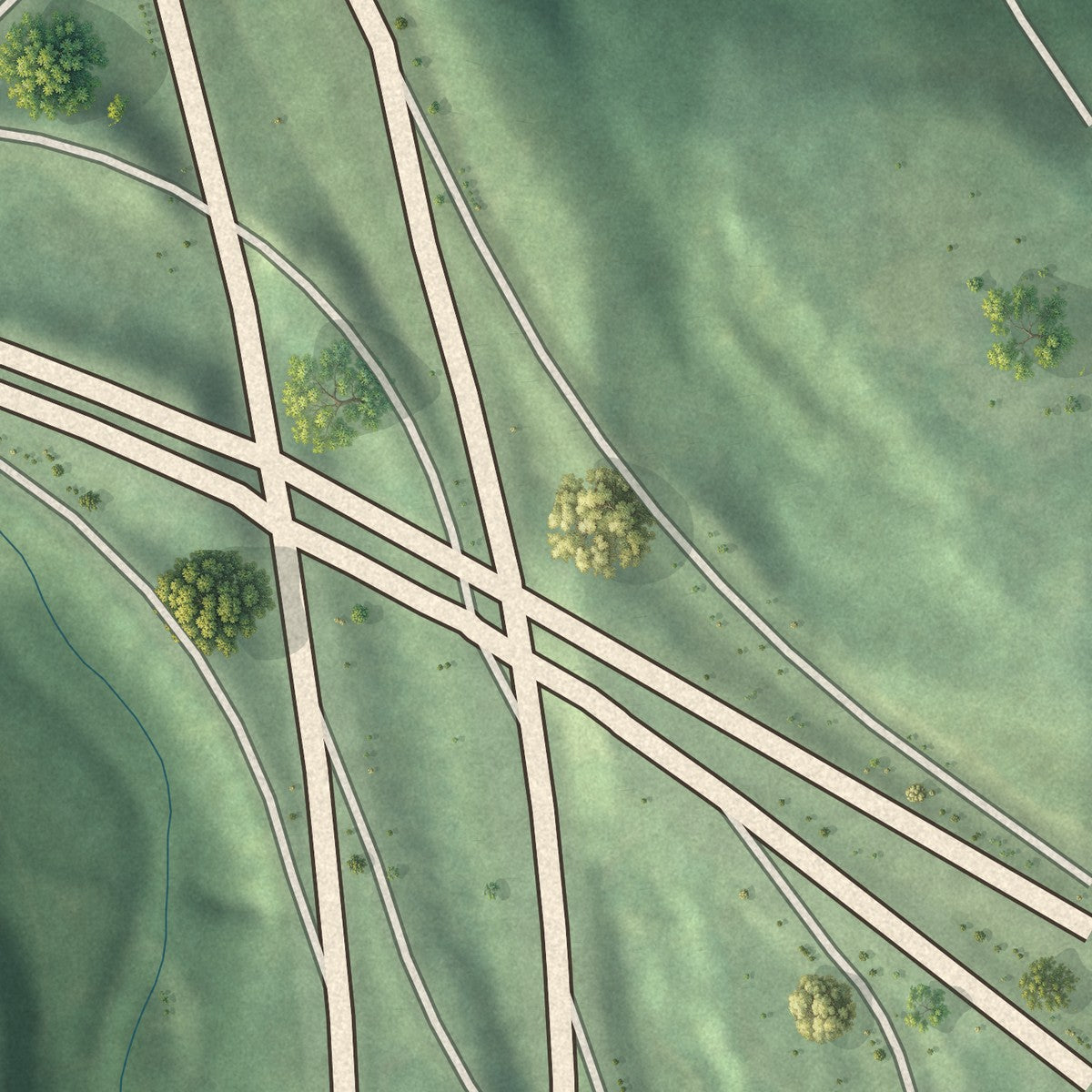 Close-up 1 of the Oakcliff, Georgia map artwork