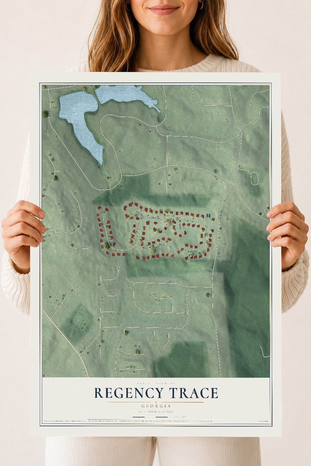Regency Trace, Georgia map print, 18" x 24" Archival Matte Print mockup