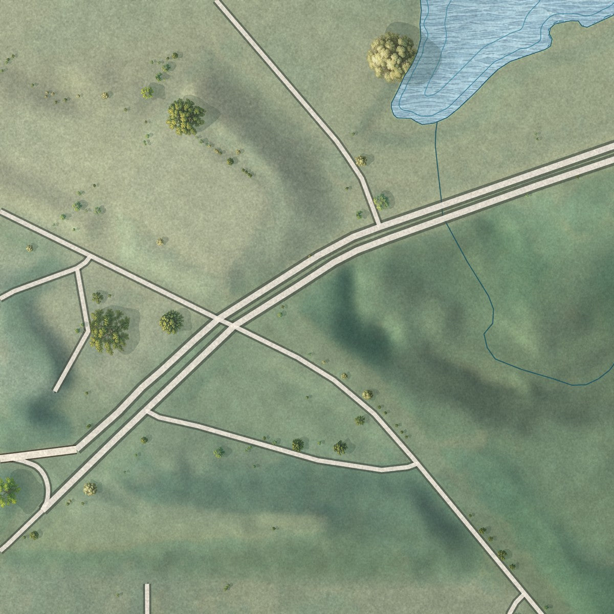 Close-up 1 of the Swallow Circle-Baywood, Georgia map artwork