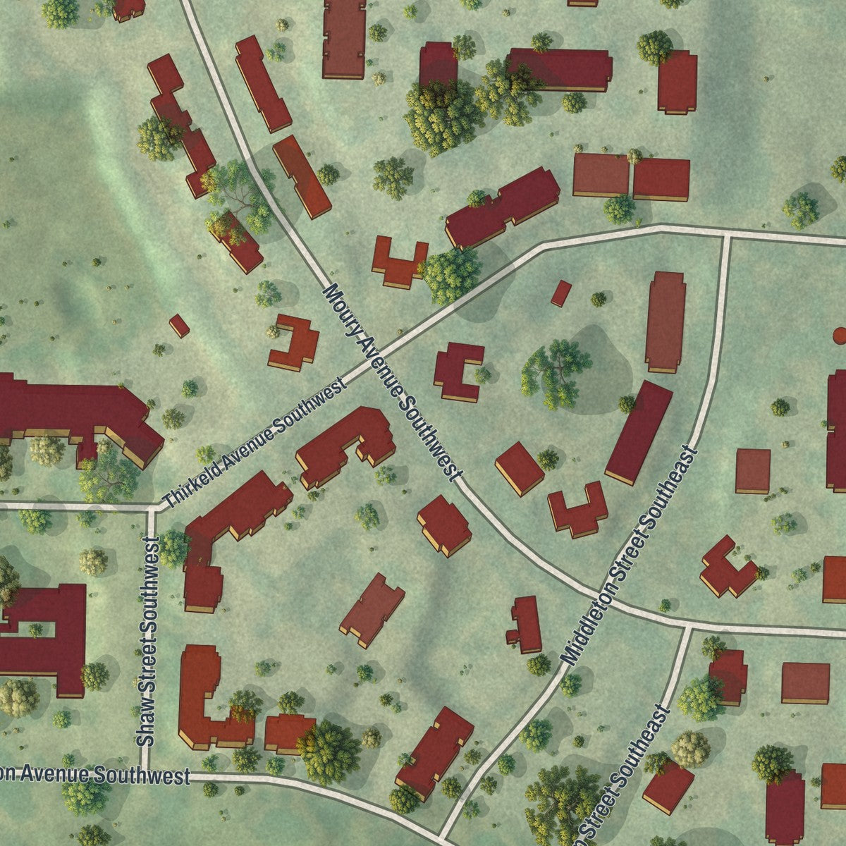 Close-up 1 of the The Villages at Carver, Georgia map artwork