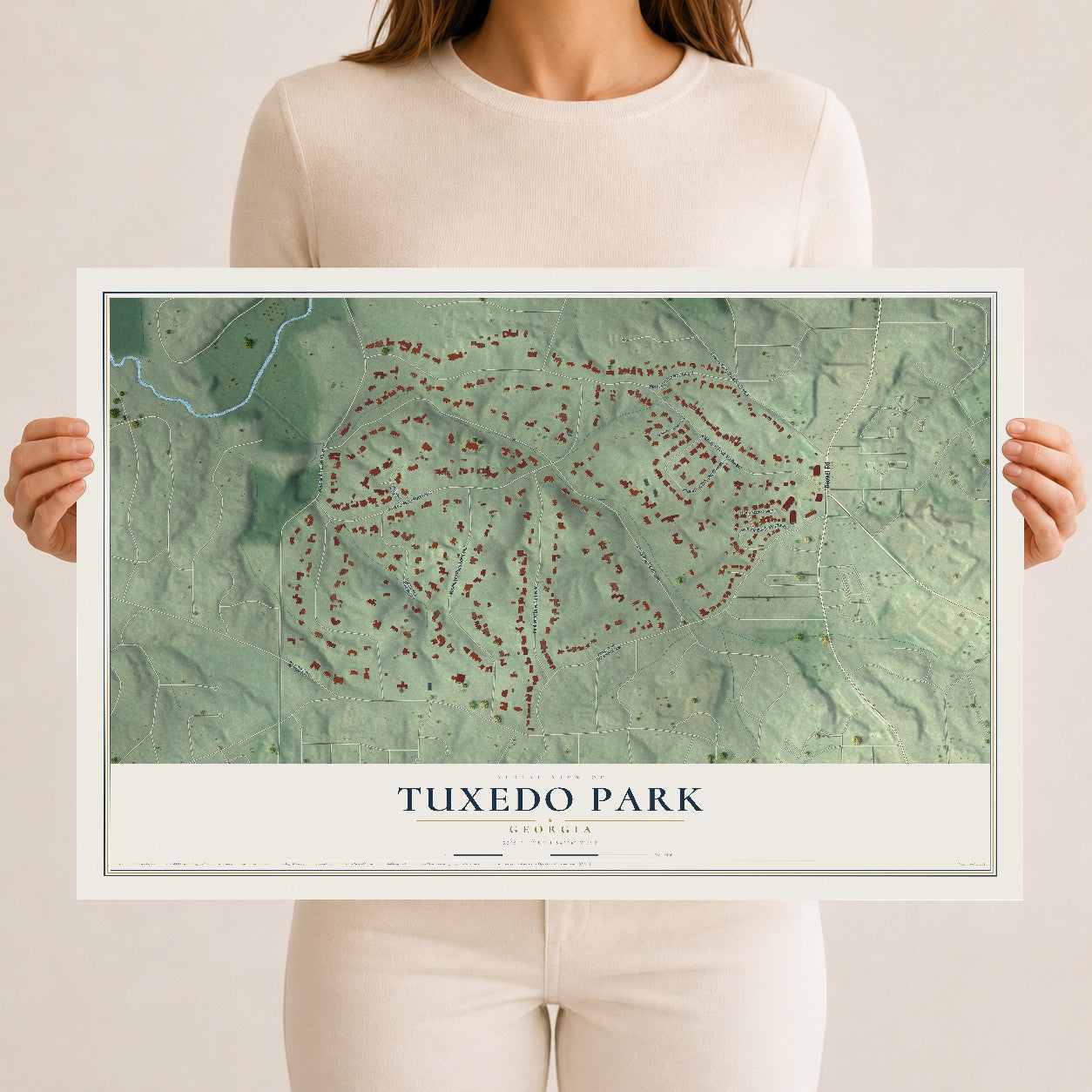 Tuxedo Park, Georgia map print, 12" x 18" Archival Matte Print mockup