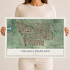 Virginia Highland, Georgia map print, 12" x 18" Archival Matte Print mockup
