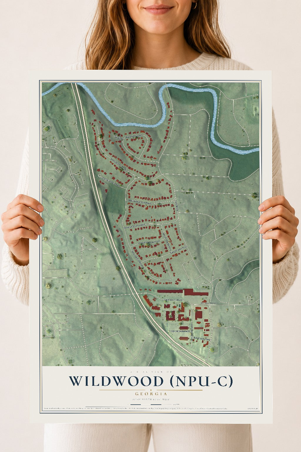 Wildwood (NPU-C), Georgia map print, 18" x 24" Archival Matte Print mockup