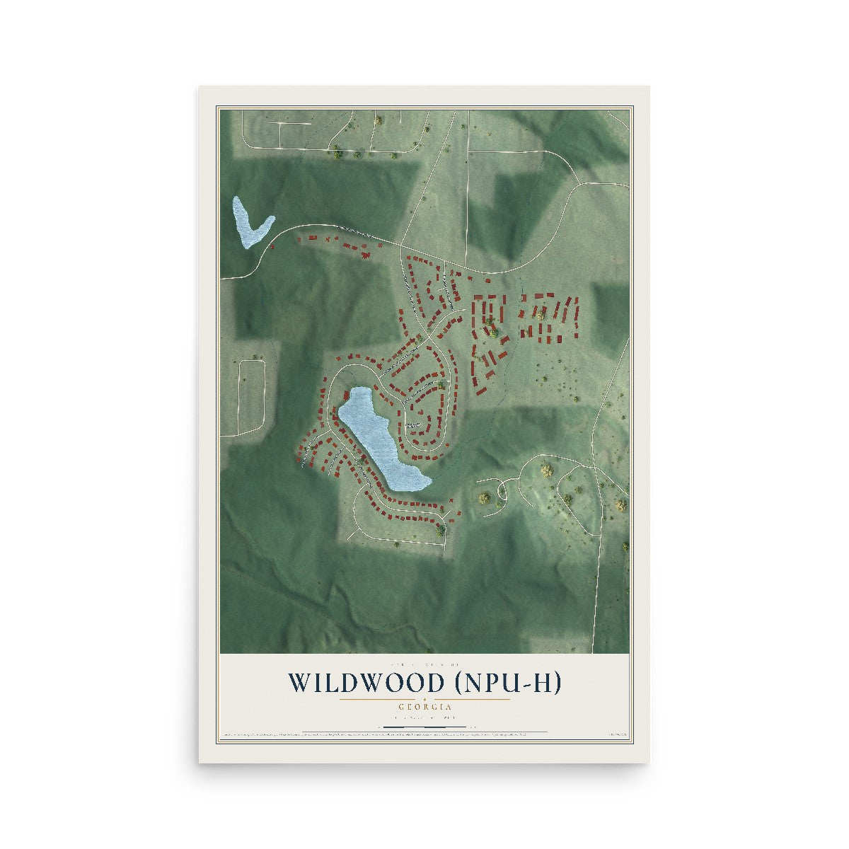 Wildwood (NPU-H), Georgia map print, 12" x 18" Archival Matte Print mockup