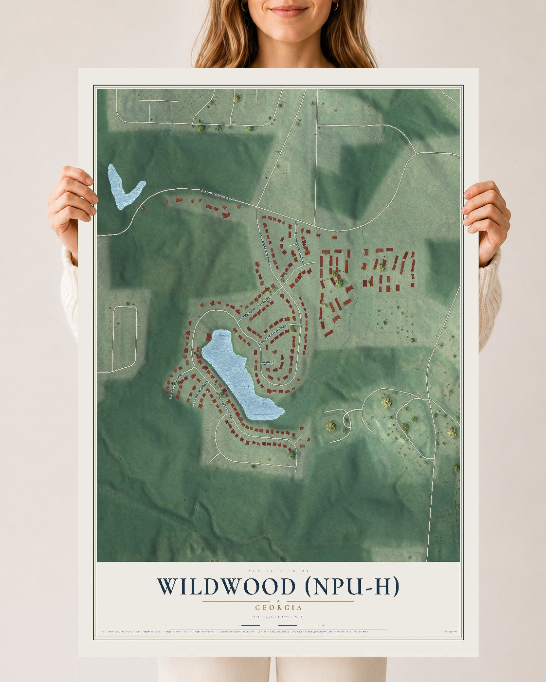 Wildwood (NPU-H), Georgia map print, 24" x 36" Archival Matte Print mockup