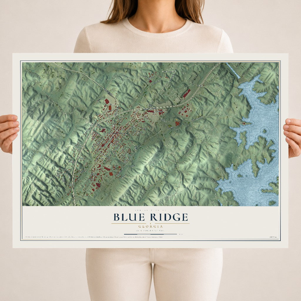 Blue Ridge, Georgia map print, 18" x 24" Archival Matte Print mockup