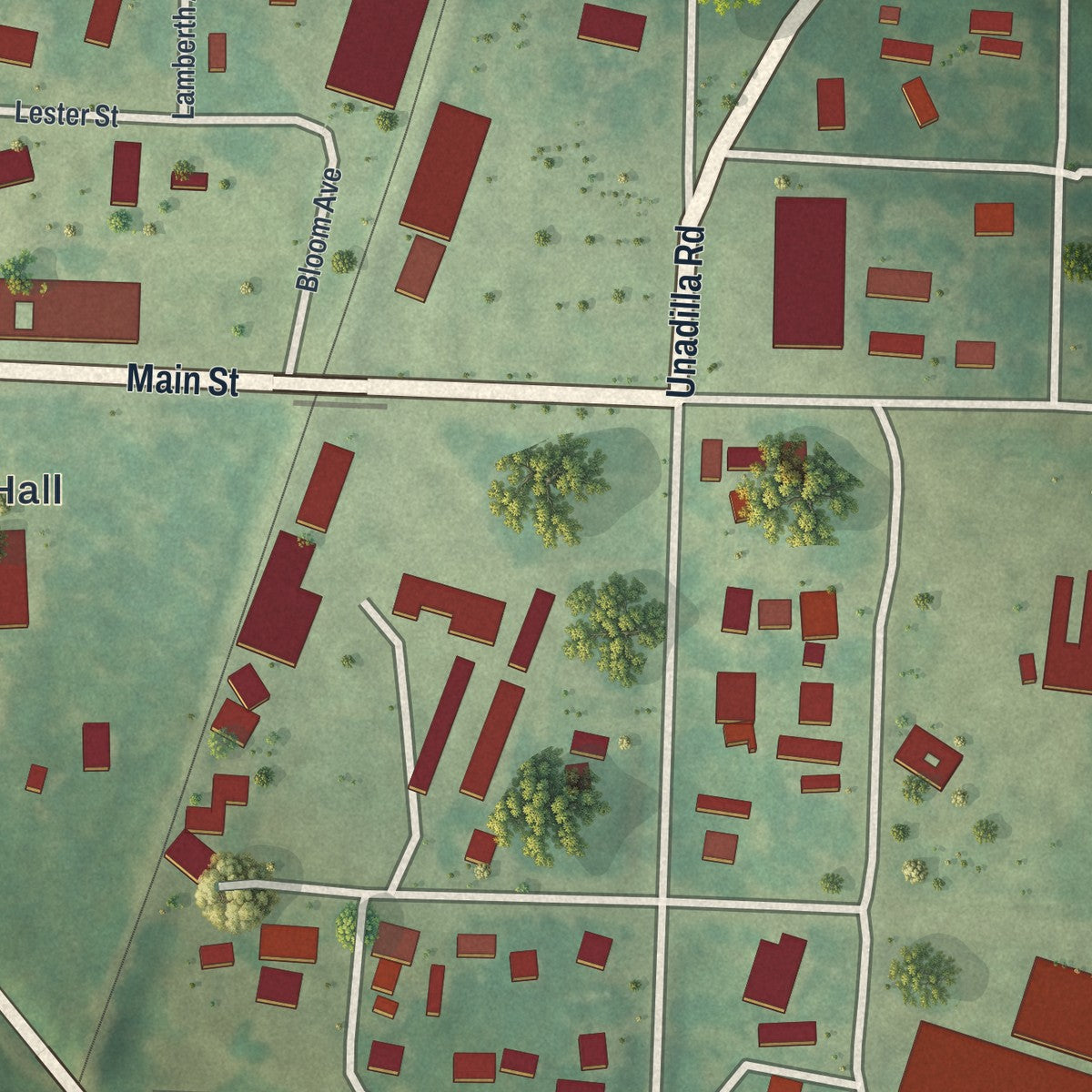 Close-up 1 of the Byromville, Georgia map artwork