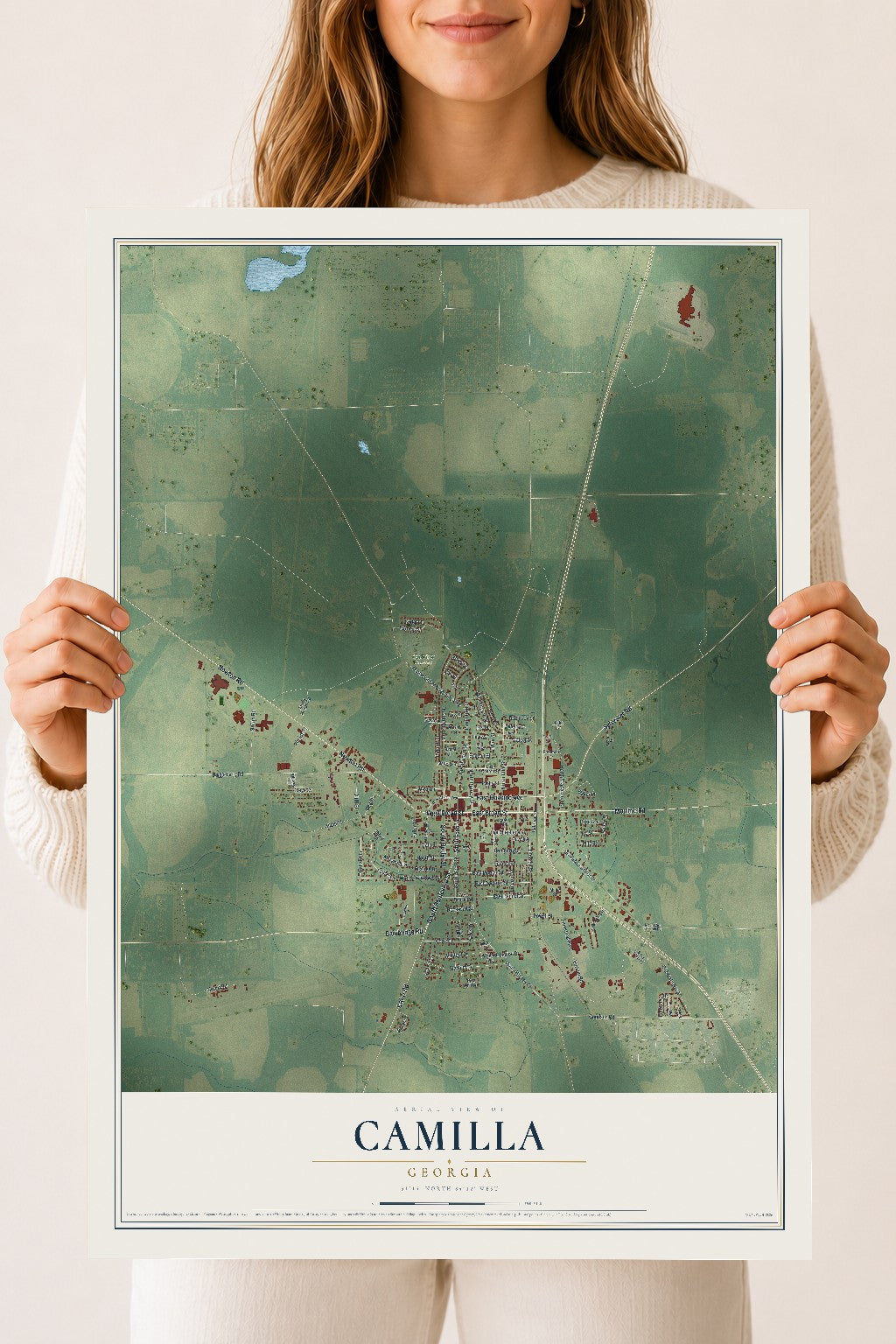 Camilla, Georgia map print, 18" x 24" Archival Matte Print mockup