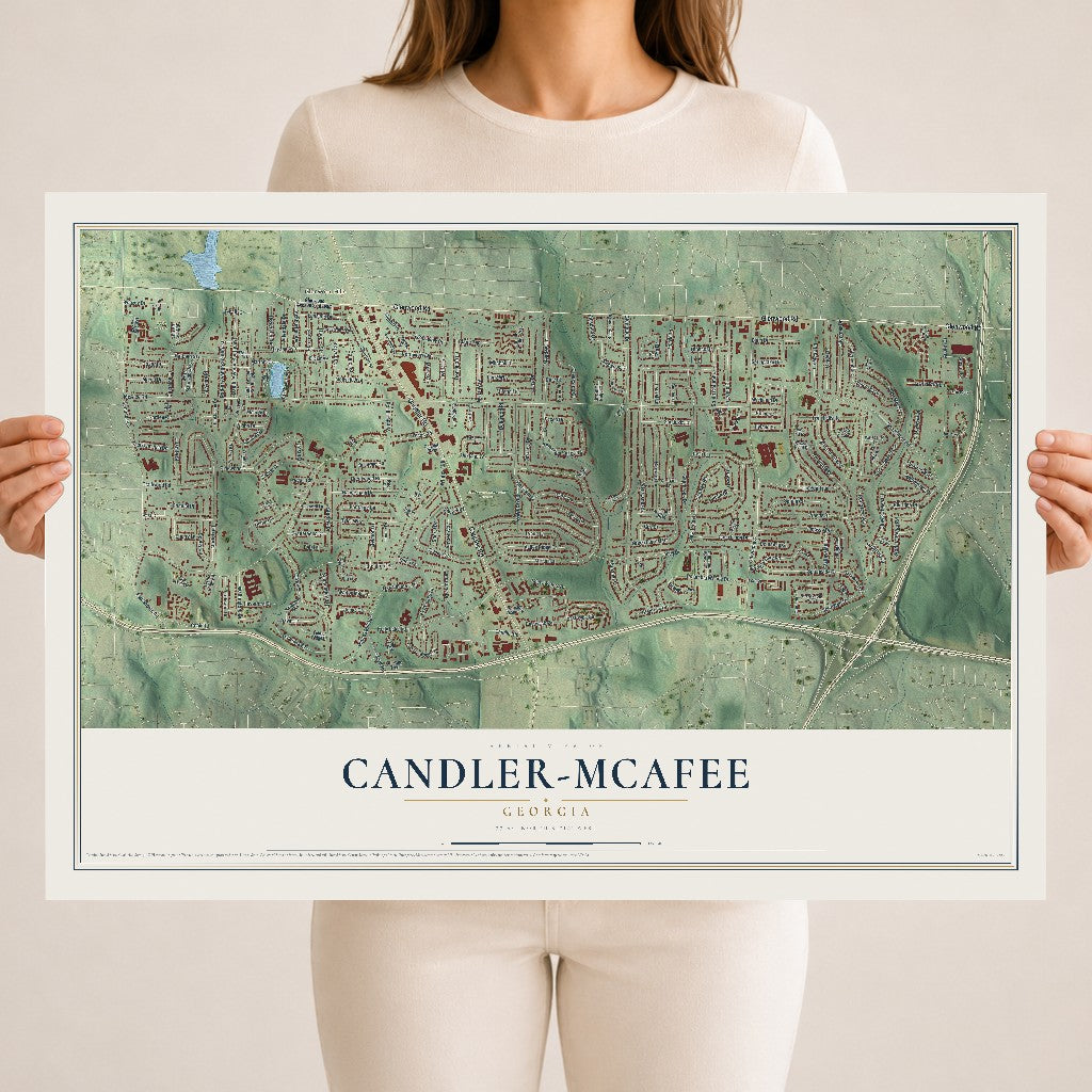 Candler-McAfee, Georgia map print, 18" x 24" Archival Matte Print mockup