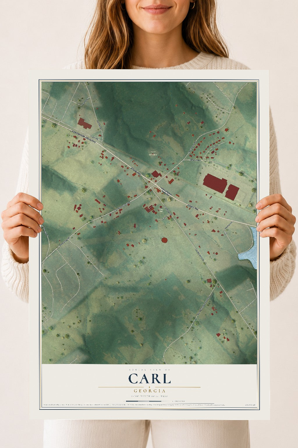 Carl, Georgia map print, 18" x 24" Archival Matte Print mockup