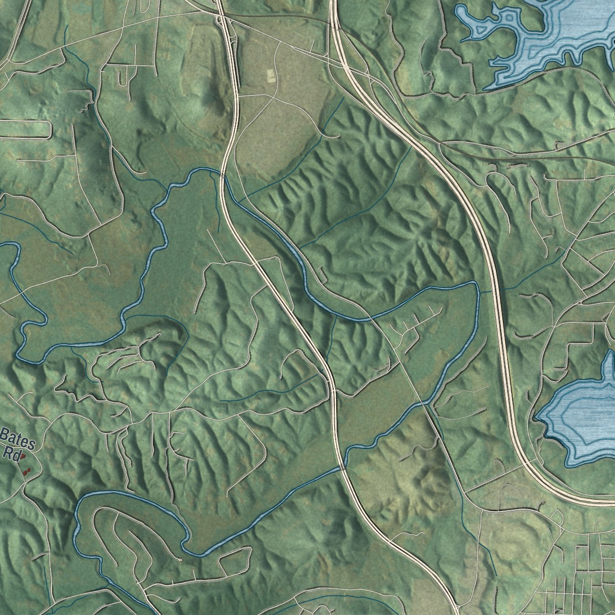 Close-up 2 of the Cartersville, Georgia map artwork