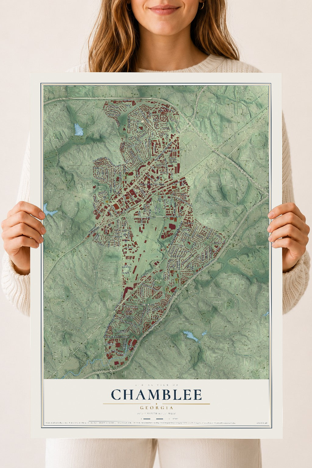 Chamblee, Georgia map print, 18" x 24" Archival Matte Print mockup