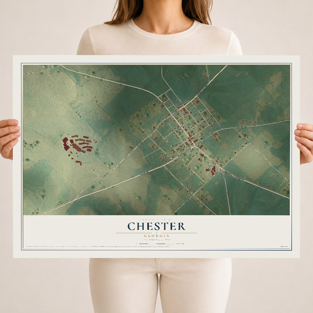 Chester, Georgia map print, 18" x 24" Archival Matte Print mockup
