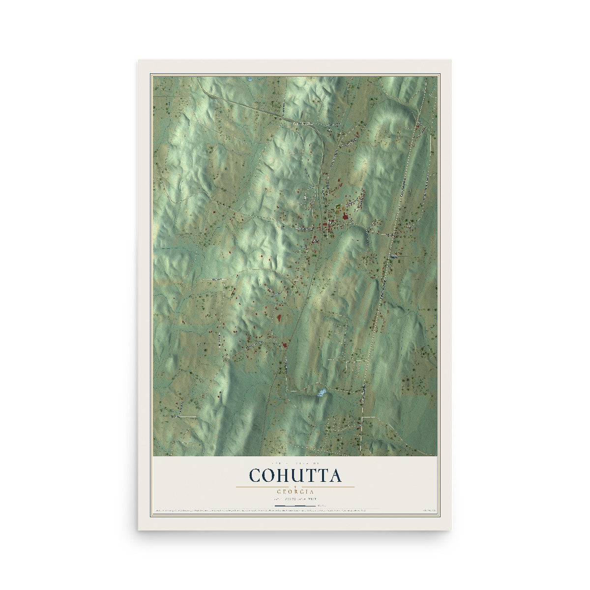 Cohutta, Georgia map print, 12" x 18" Archival Matte Print mockup