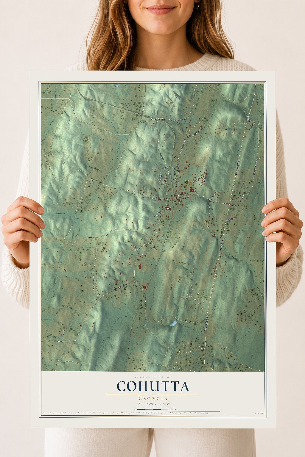 Cohutta, Georgia map print, 18" x 24" Archival Matte Print mockup