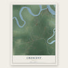 Crescent, Georgia map print, the full design